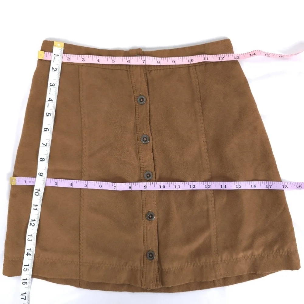 Hollister Faux Suede Button Up High Rise Skirt